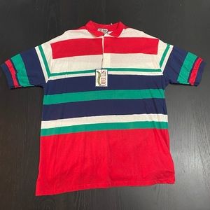 80’s Deadstock Made in USA Striped Polo Shirt